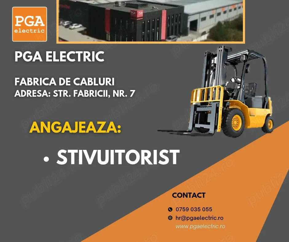 PGA Electric, face angajari pentru hala noua ,din cadrul Fabricii de Cabluri.