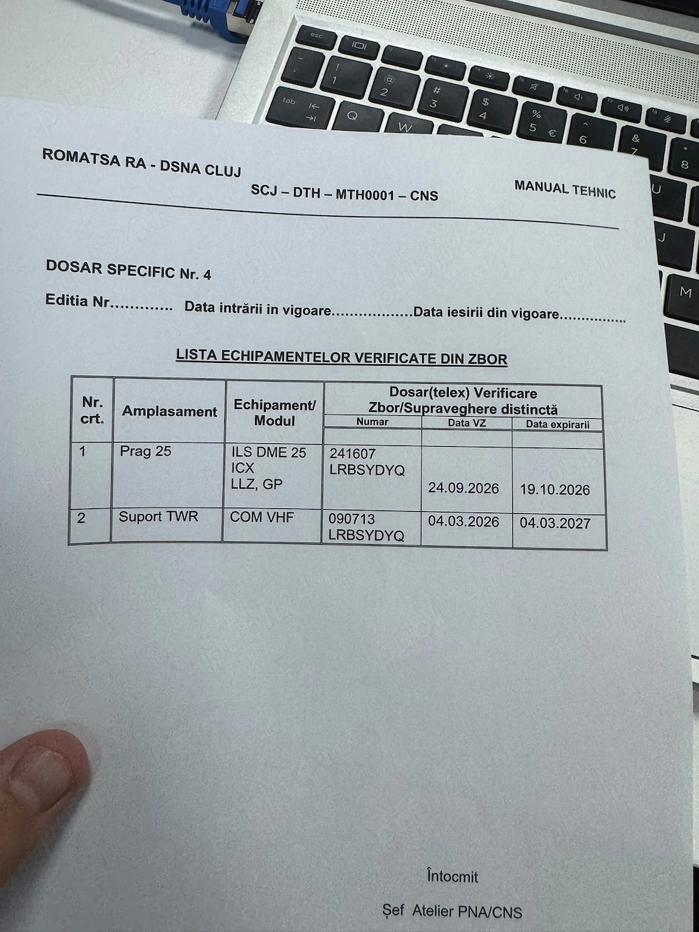Anunt concurs extern tehnician stagiar PNA CNS - DSNA Cluj octombrie