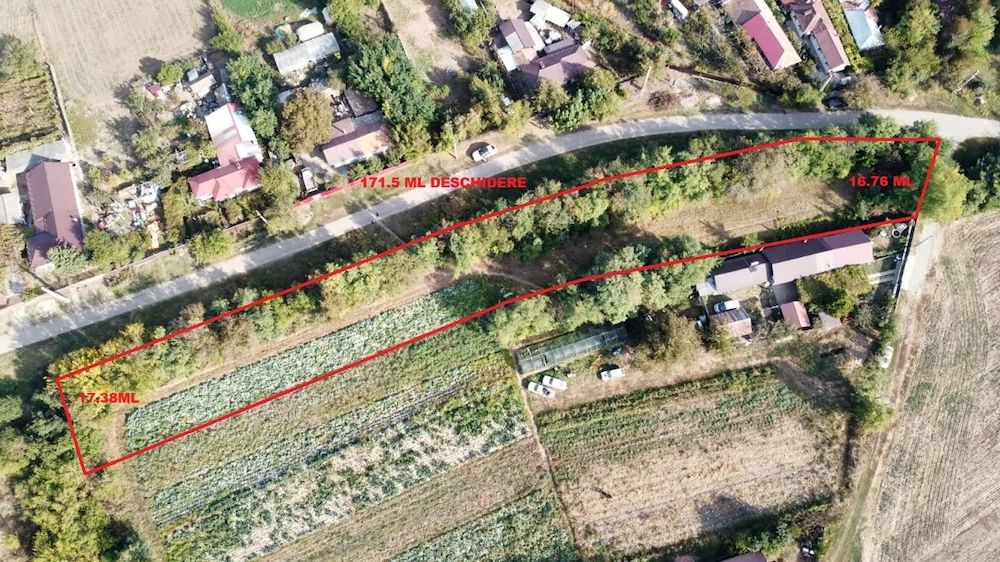 Teren intravilan Nuci, 3100mp, deschidere 171.5m, asfalt