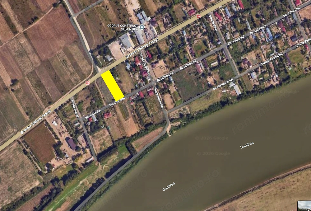 Teren intravilan 1084 mp, Unirea, la DN 3B, 2 ieșiri, 150 m de Borcea