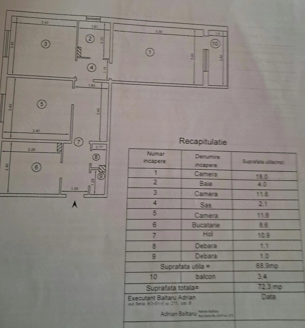 OCAZIE!Vand ap3 camere D,72 mp ,etajul6 10, Alexandru,aproape de Esplanada, Piata ,la 1650 euro mp