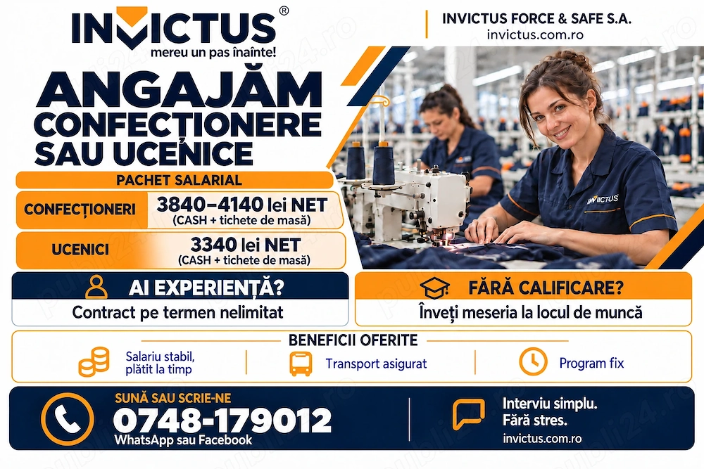 Ucenic si calificare în meseria de confecționer
