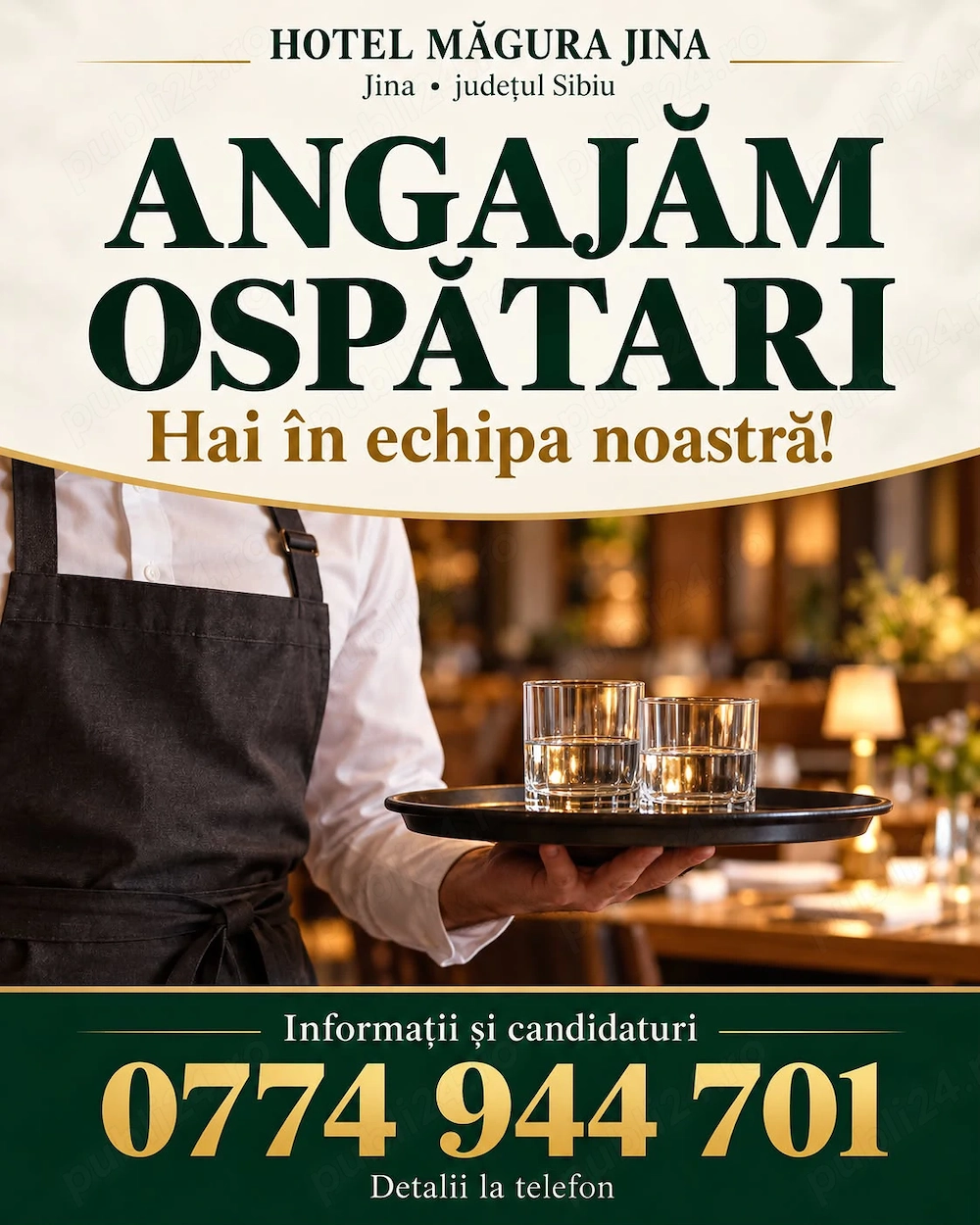 Hotel Magura Jina angajeaza ospatari .