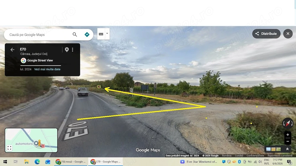 Vand sau inchiriez,3400 mp teren in  Carcea,DN6 Craiova-Caracal ,zona Ford-Selgro-la asfalt