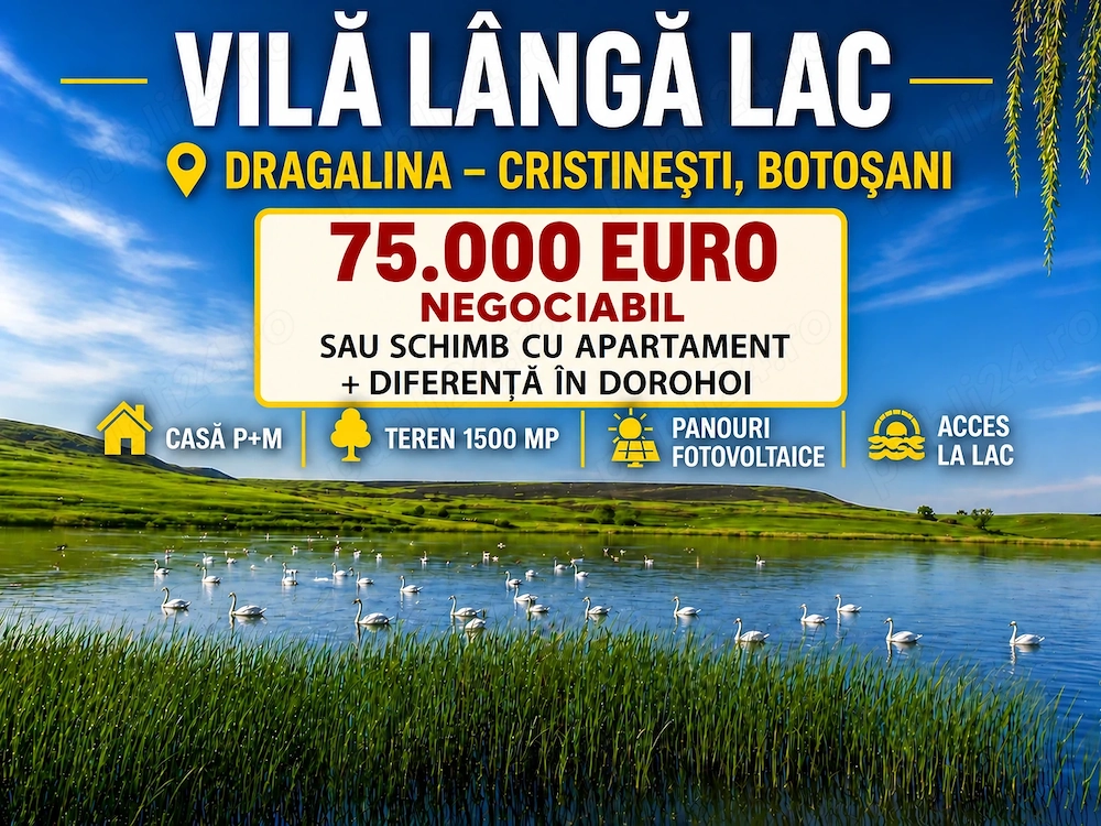 Vanzare vila langa lac !  Se accepta si schimb + diferenta 