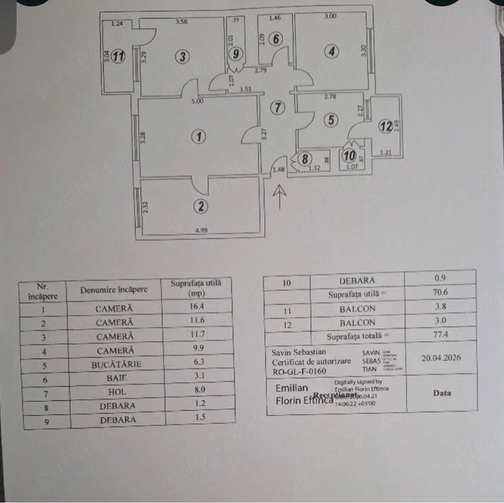 apartament 4 camere de vanzare tiglina 2