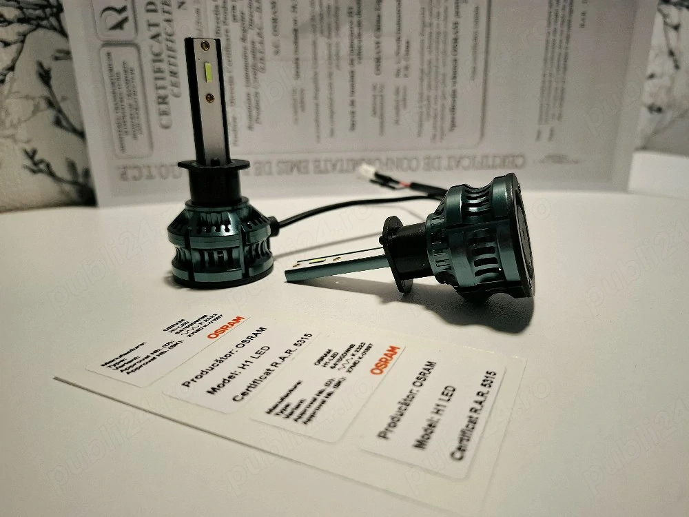 H1 Canbus 120W Led 6500K, stikere Osram de omologare, certificat si declaratie de conformitate