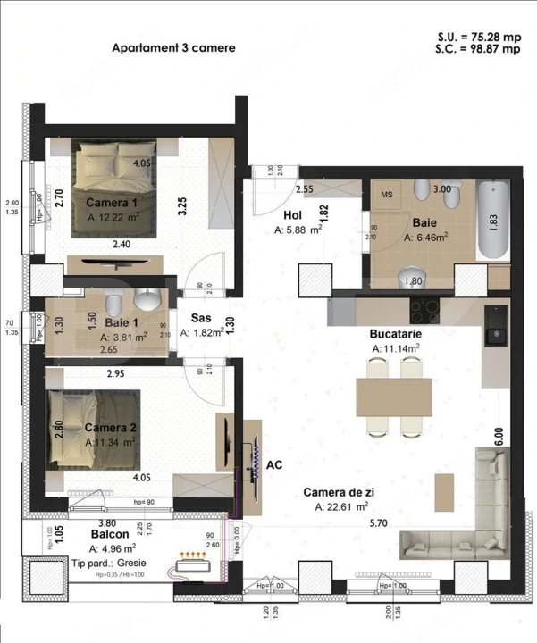 Apartament de vanzare 3 camere Concept 9