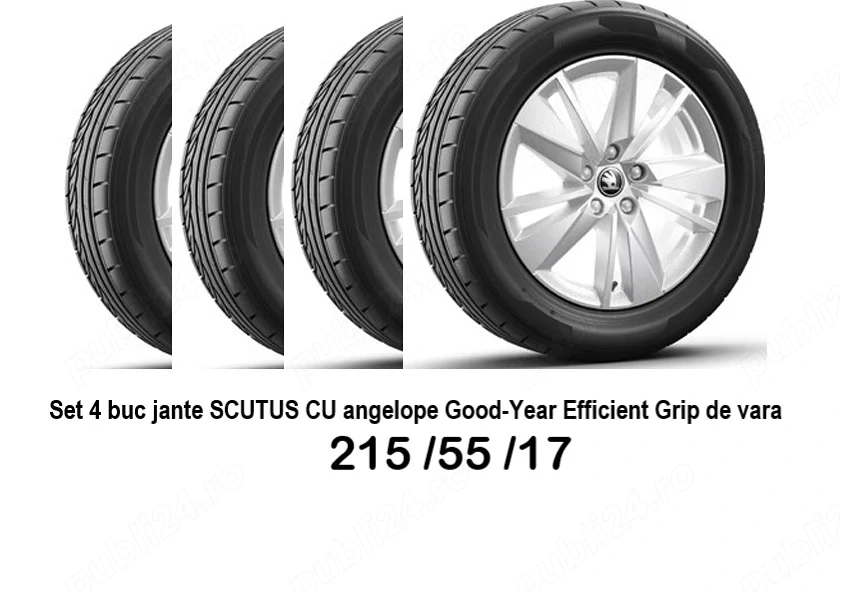 Jante cu anvelope noi , Skoda  , 215/55/17