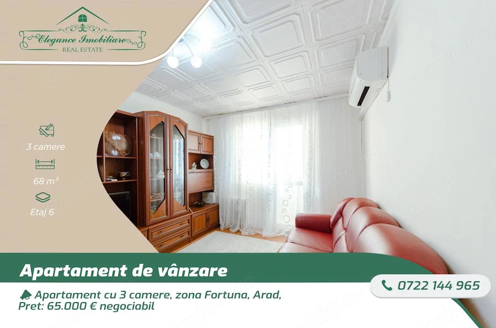 Apartament cu 3 camere, zona Fortuna, Arad