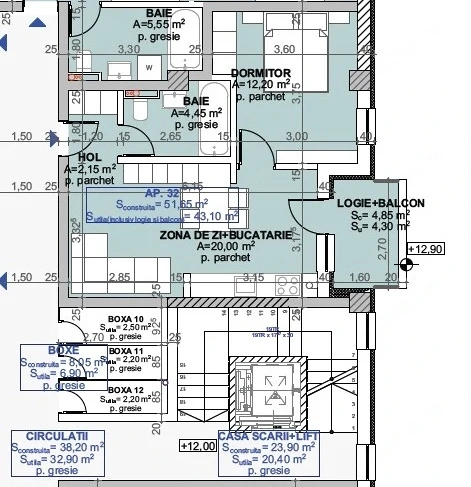 2 camere în bloc nou, etaj 4 din 5 cu lift, parcare inclusă – zona Anton Pann
