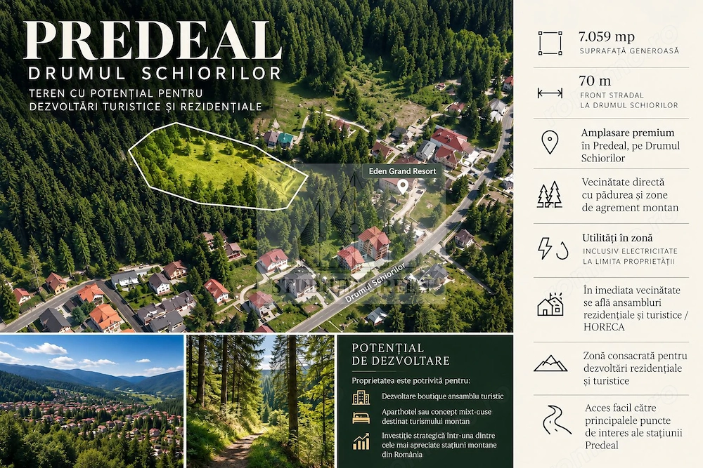 Vand 7000 mp teren intravilan in Predeal- Cioplea- turism