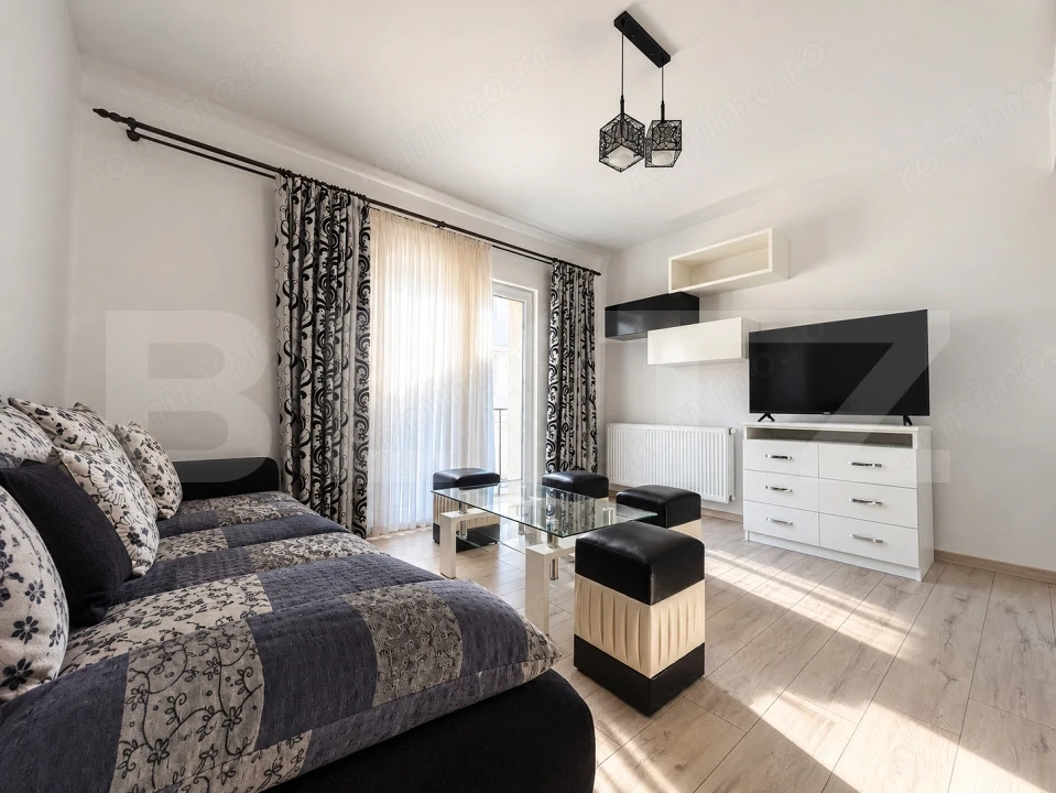 Apartament cu 2 camere, mobilat, cu parcare și centrală proprie - Râșnov 