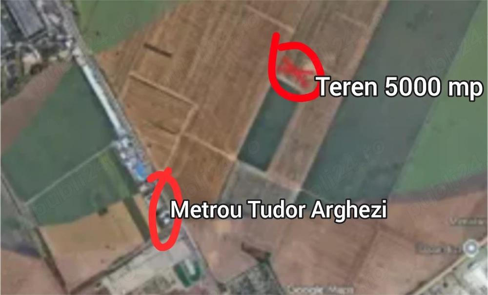 Teren 5000 mp, Popești-Leordeni, în vecinătatea stației de metrou Tudor Arghezi