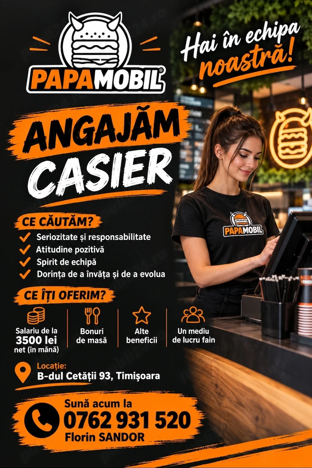 Papamobil angajeaza Casier