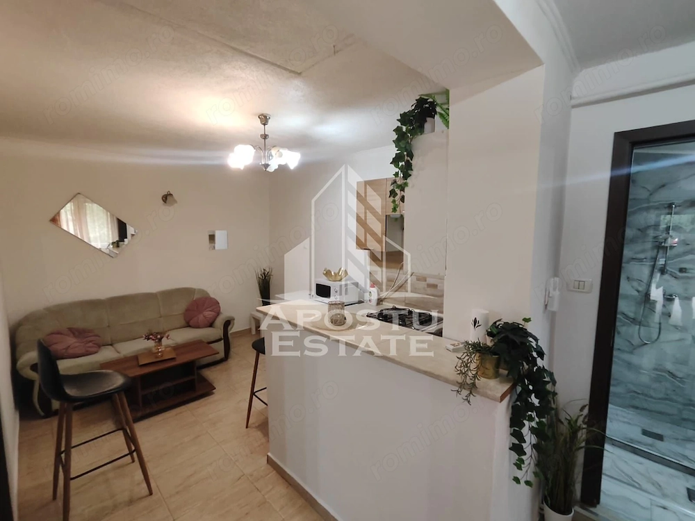 Apartament cu 1 camera de inchiriat la casa ,centrala proprie Sagului.
