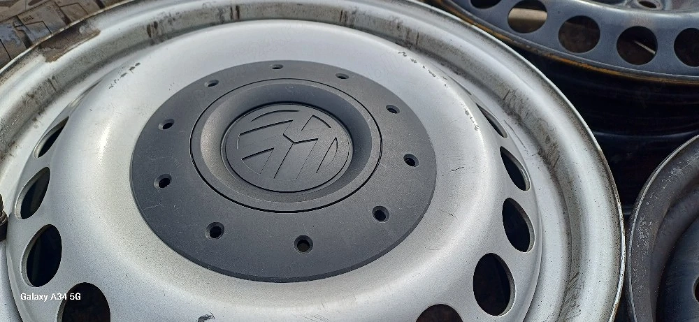 vand set 4 jante tabla 5x 120 originala  vw t 6 si capace roti 16  originale vw 