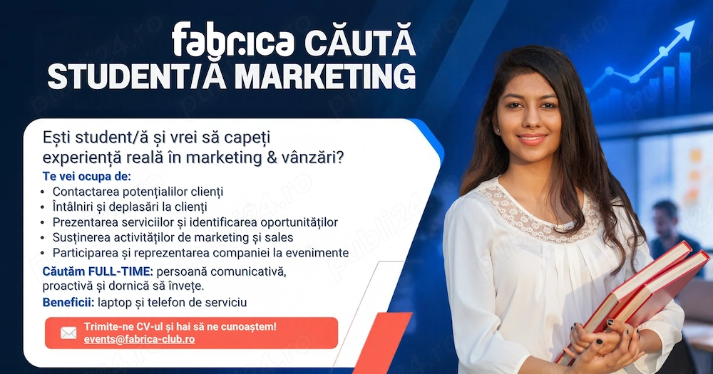 Job student ă full-time marketing vânzări horeca