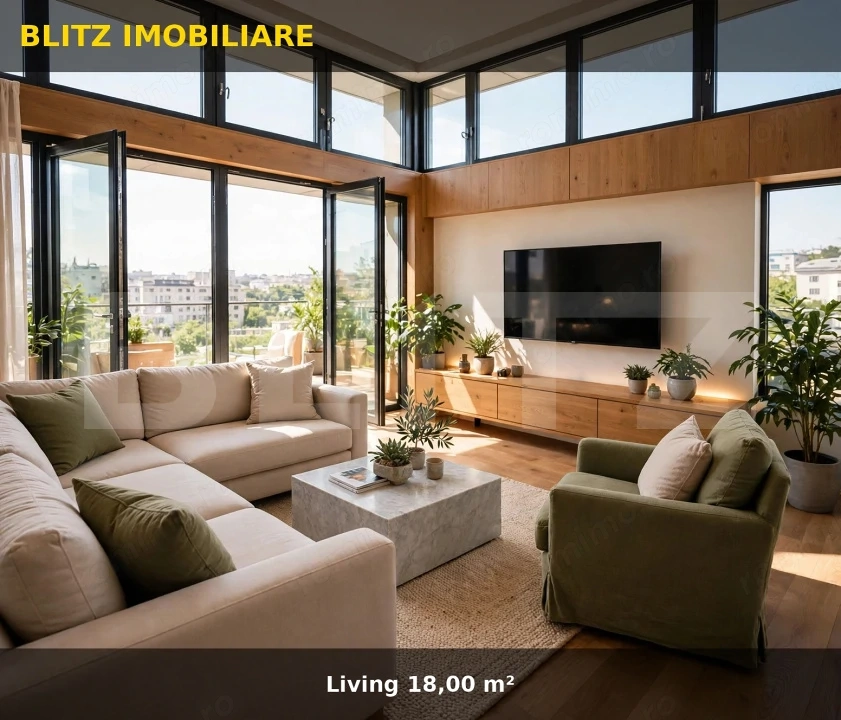 Apartament modern cu 1 cameră și terasă generoasă, în Rediu