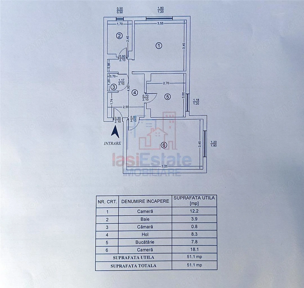Apartament 2 camere - Nicolina, 51 mp, decomandat, parter