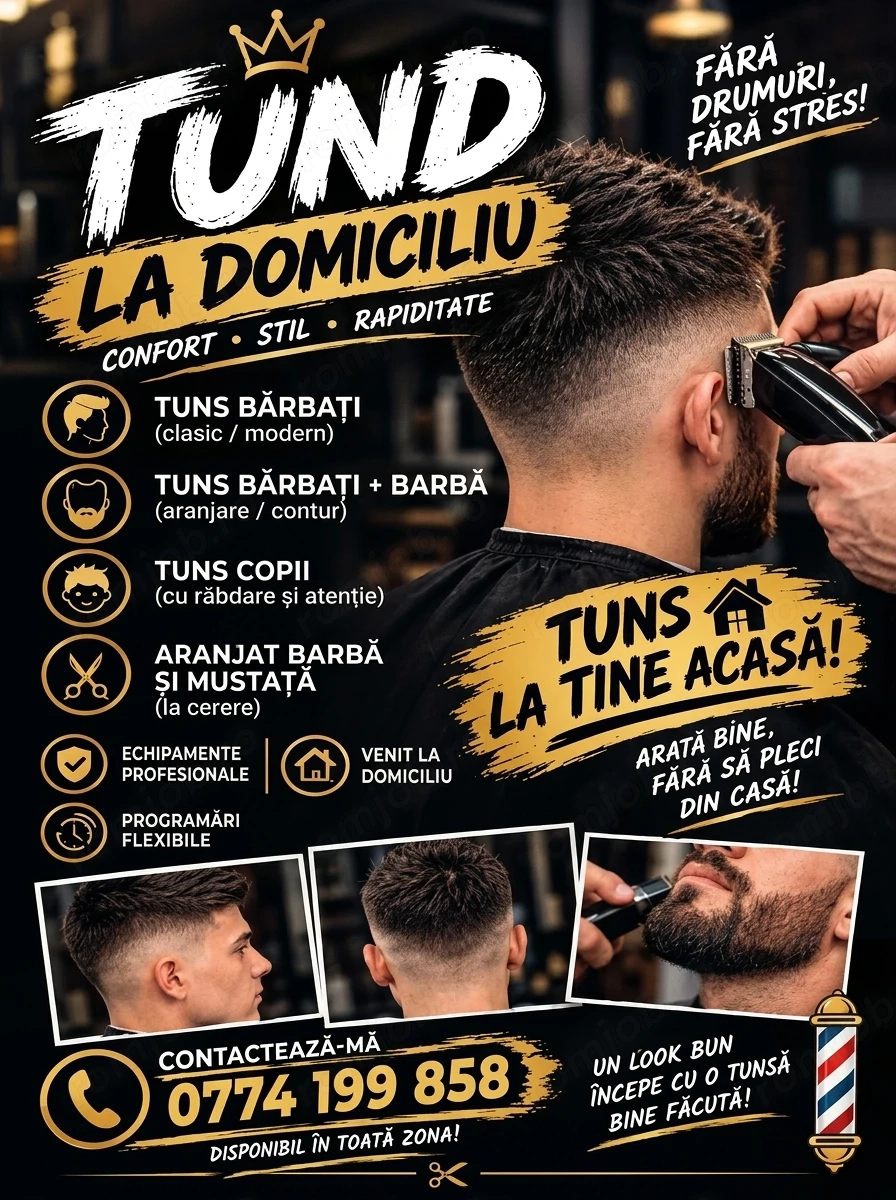 Tuns Barbierit la Domiciliu CLIENTILOR