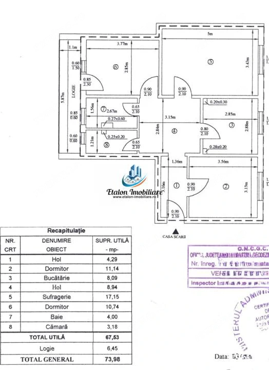 Apartament 3 camere, etaj 3, Calea Romanului