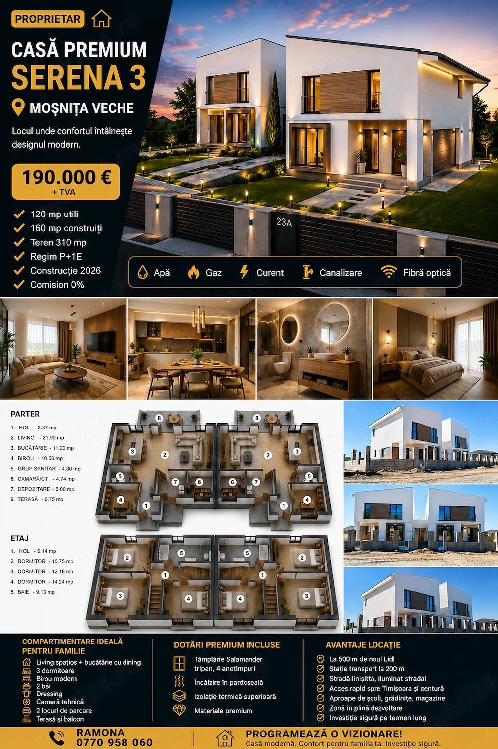 PROPRIETAR | Imobil Premium în  Moșnița - 190.000   + TVA