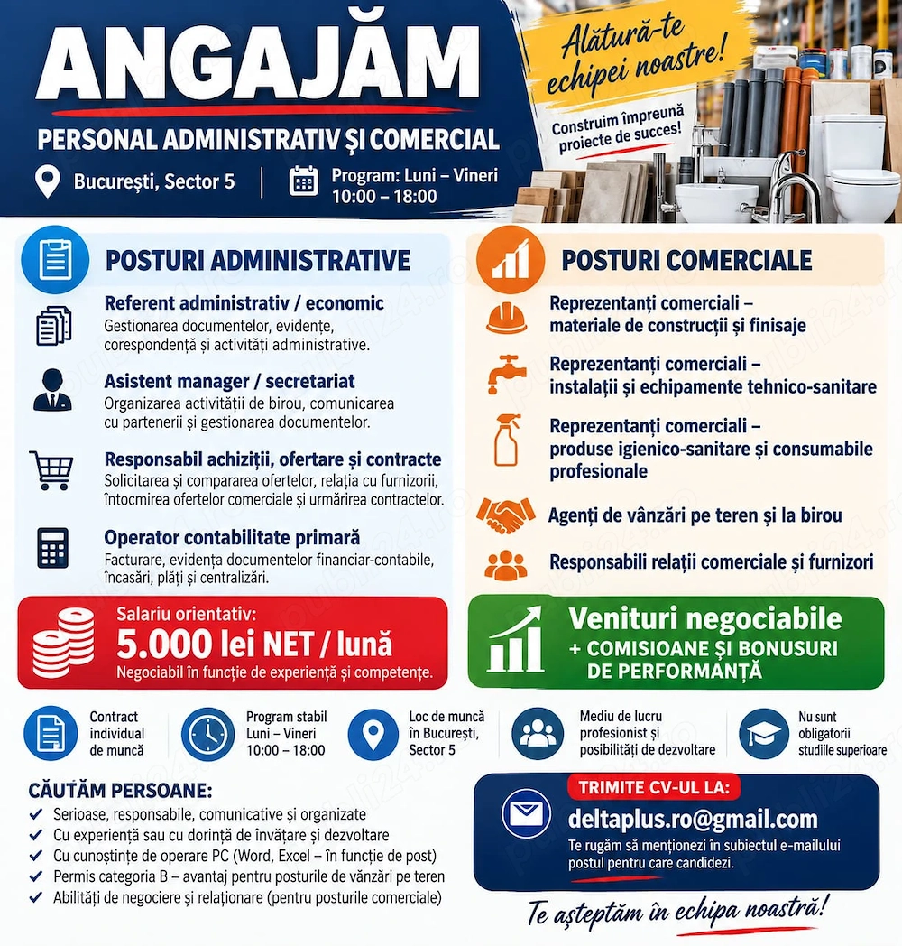 Angajam Reprezentanti Comerciali