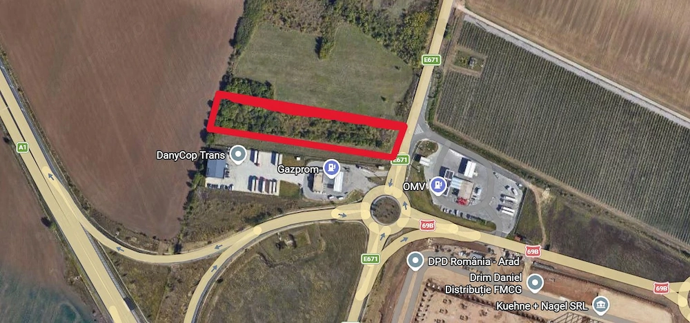 TEREN EXTRAVILAN DE VÂNZARE – ARADUL NOU, LANGA GAZPROM
