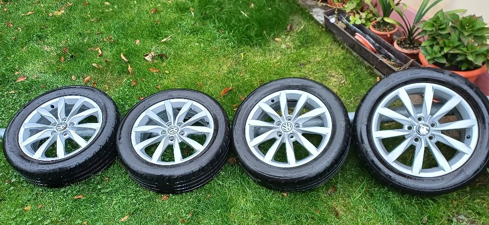Jante aliaj R17 5x112 Originale Vw.Audi.Skoda.Seat. Anvelope vara f.bune.