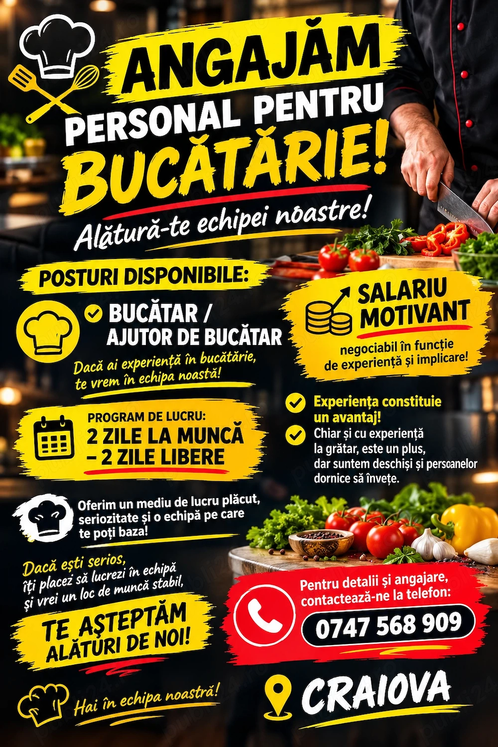 Angajez personal bucătărie!