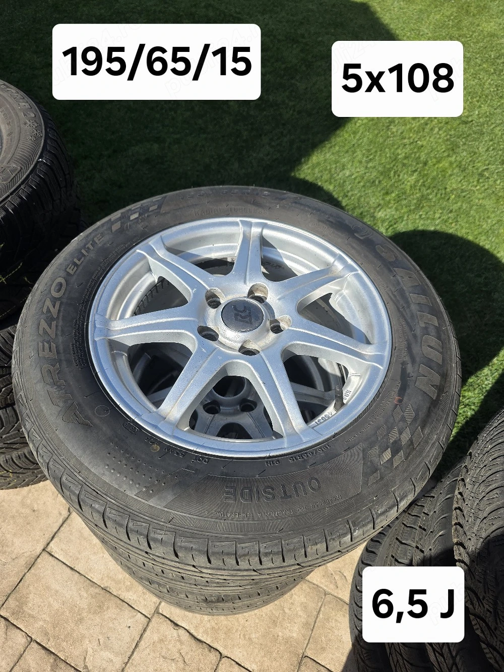 Set 4 jante aliaj 5x108 echipate cu anvelope vara 195/65/15