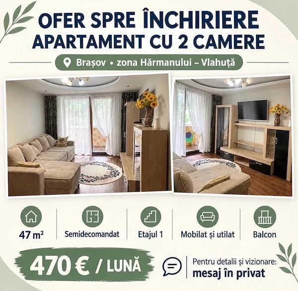 Inchiriez apartament cu doua camere