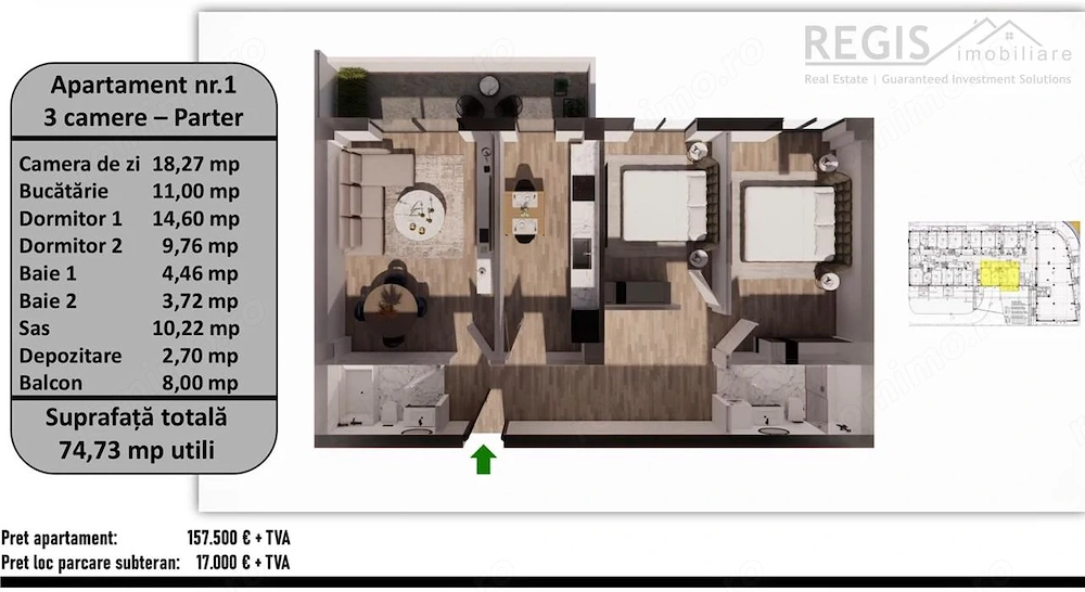 Apartament de vanzare in Tractoru