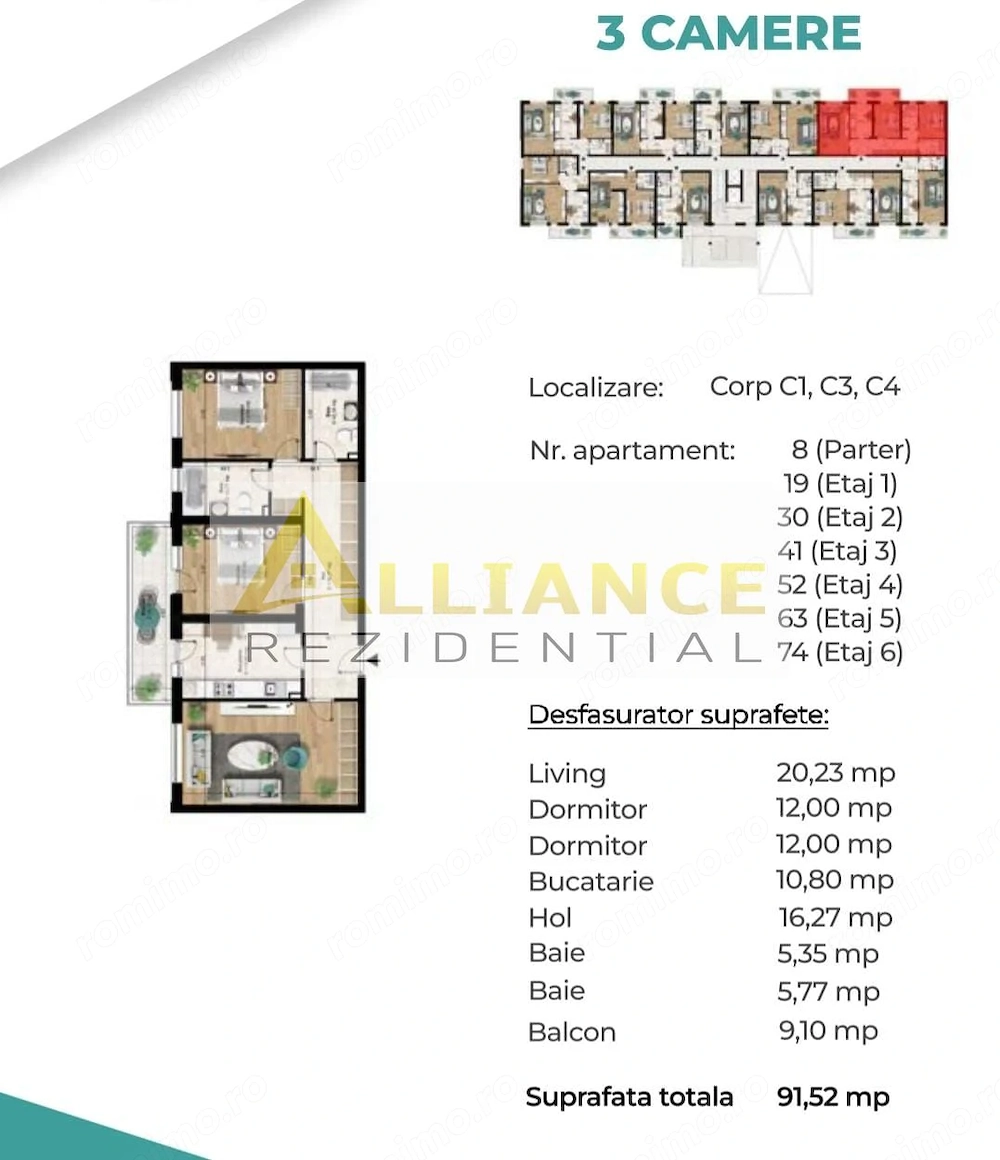 Apartament 3 camere | 89 mp | 5 min metrou Berceni