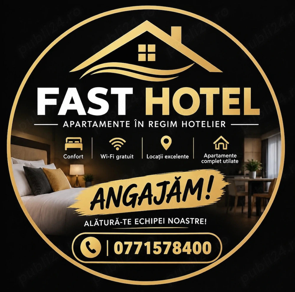 Angajăm personal pentru curatenie regim hotelier 