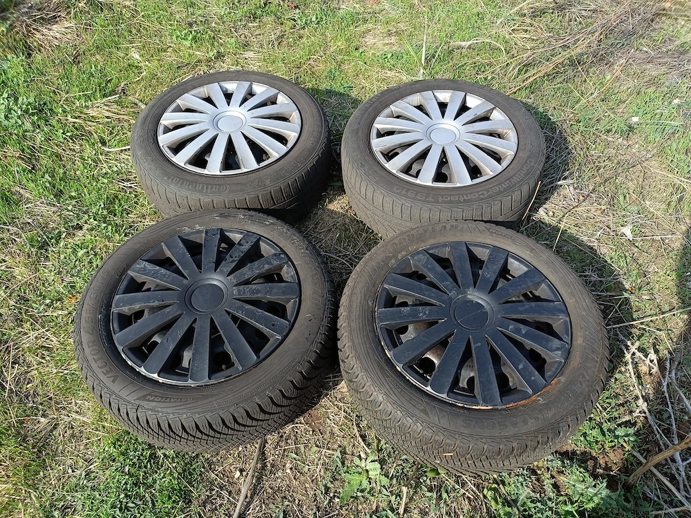 Set 4 jante tabla volkswagen 16 inch cu anvelope iarna