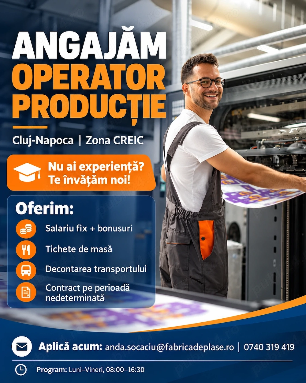 Operator productie, fabrica de plase cluj