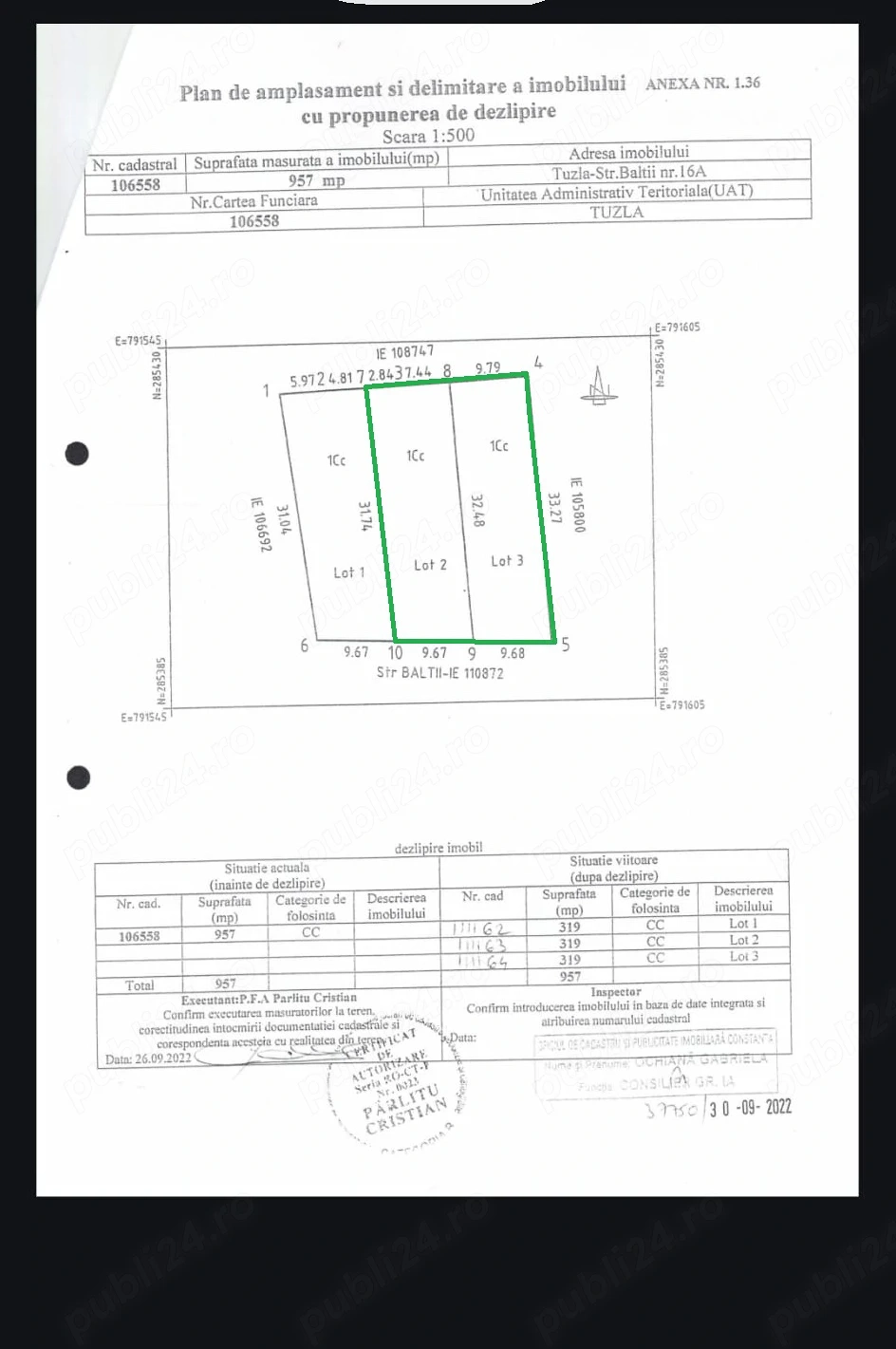 Vanzare teren Tuzla Constanta 638 mp intravilan