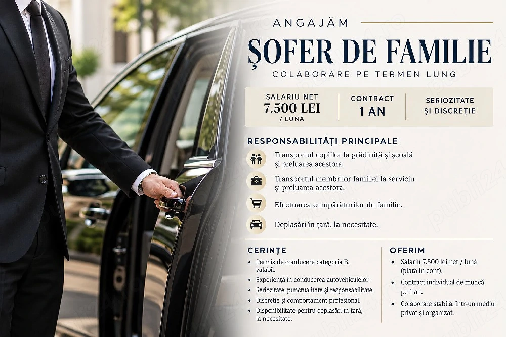 Angajam Sofer personal sofer de familie 