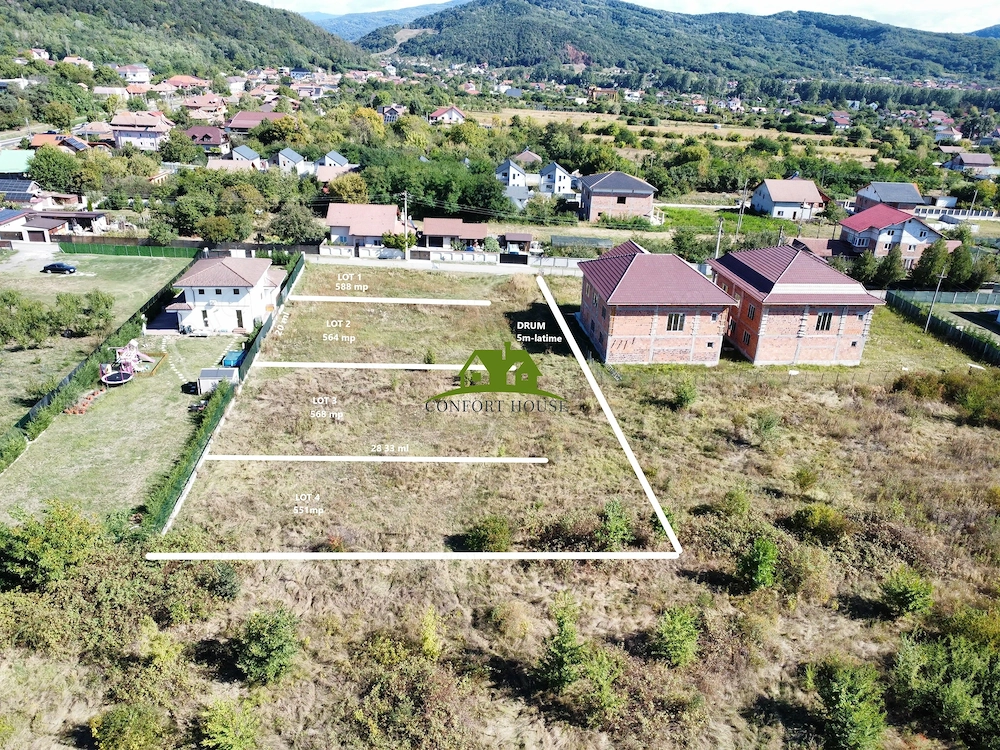 4 loturi de teren intravilan în Bujoreni pe strada Piscinei