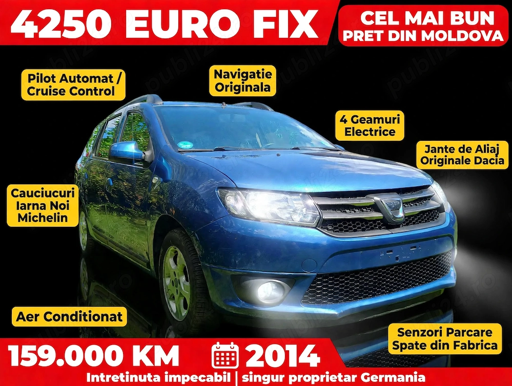 Dacia Logan MCV Prestige 0.9 TCe(90 CP) | 4,5% Benzina | Navigație | Pilot Automat | Senzori Parcare