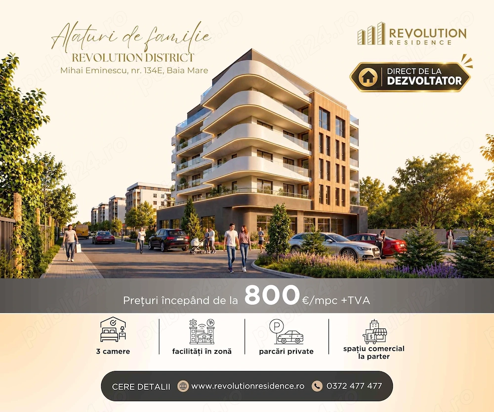NEW! COMISION 0% - Apartamente cu 3 camere - str.Mihai Eminescu 134E, Baia Mare