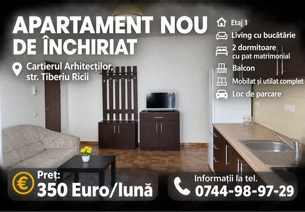    Închiriez apartament nou, Cartierul Arhitecților