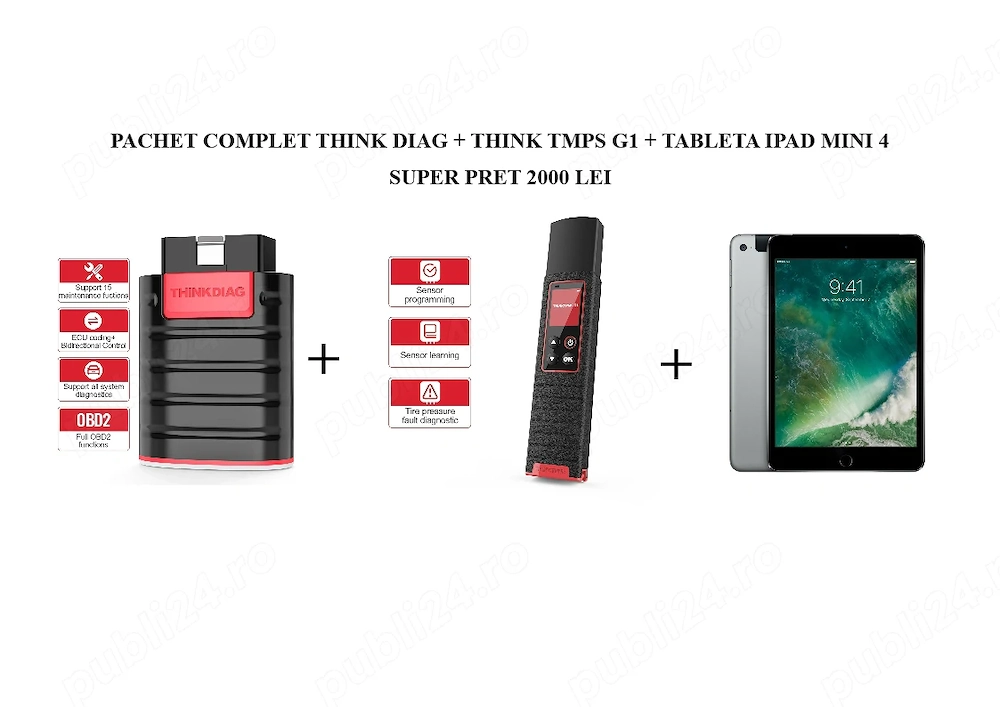 Diagnoza multimarca THINK DIAG + THINK TMPS pachet complet cu tableta