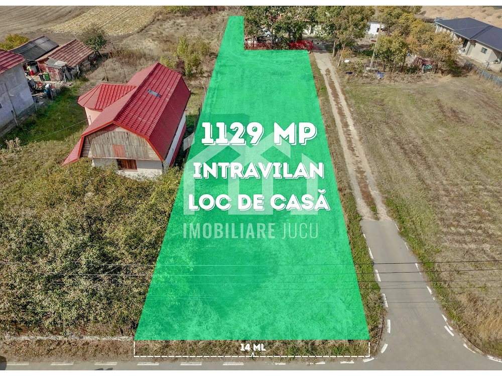 Loc de casa Jucu de Mijloc zona Panemar,  1129 mp | 14m front | asfalt