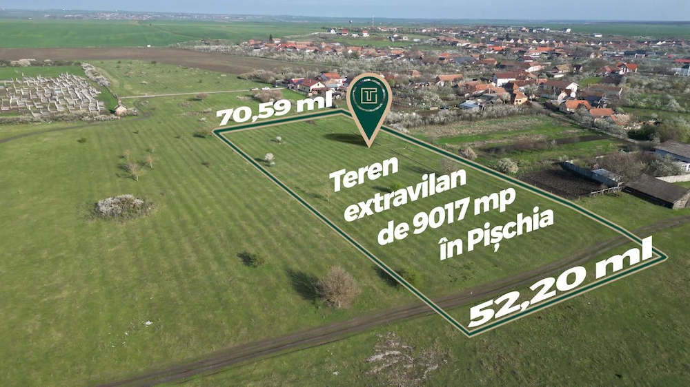 Teren extravilan dezvoltare rezidential de 9.017 mp în Pișchia