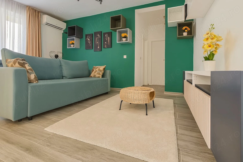 Apartament nou, de lux, 2 camere, semidecomandat, et. 1, Giroc, Neptun, loc de parcare, comision 0%