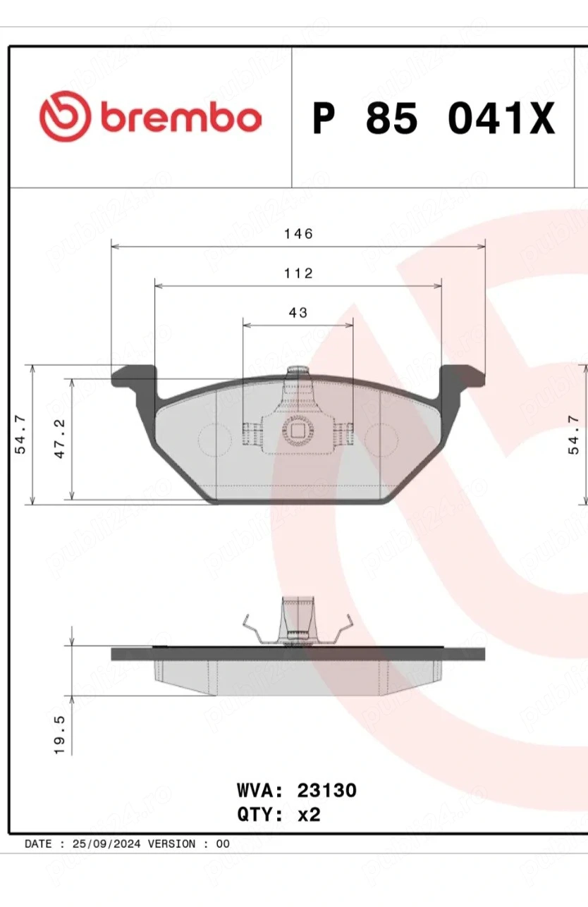 Placute Frana Brembo- Fabia , Seat , Polo