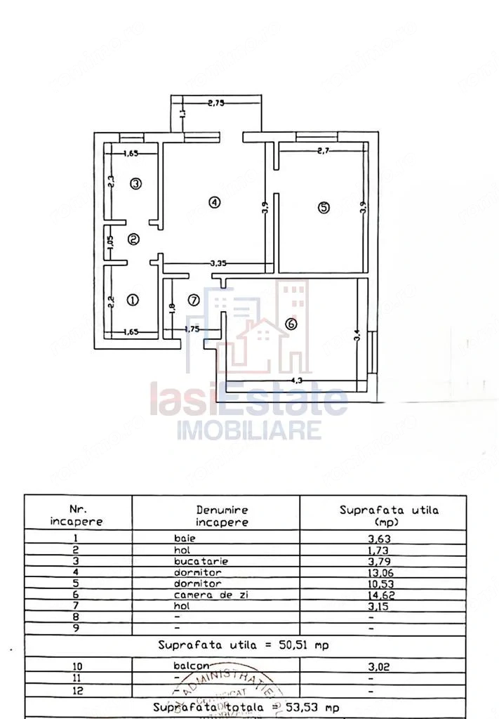 Apartament 3 camere etaj intermediar - Podu Ros - Racovita